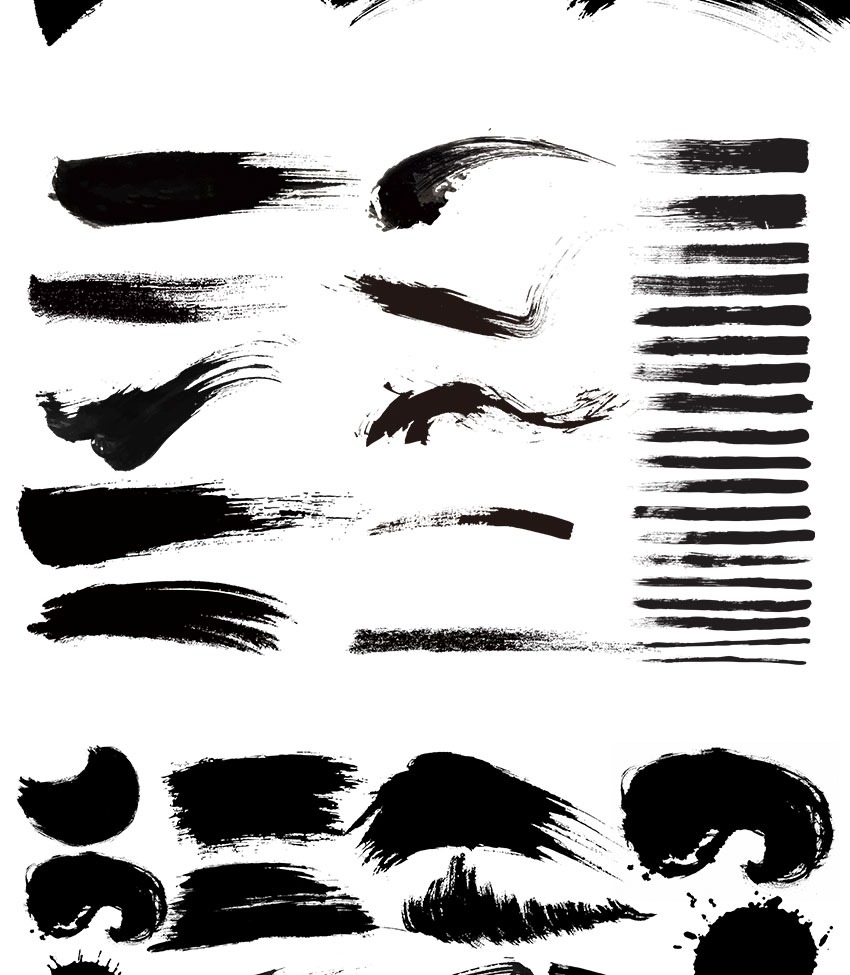 PS笔刷-超美中国古风水墨书法毛笔字体画笔笔触 笔刷资源 sucaiwan.com