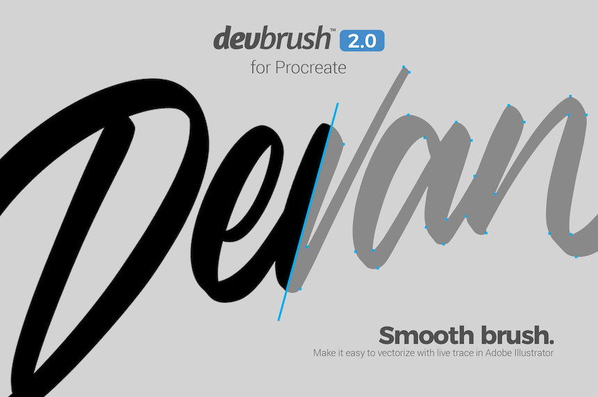 Procreate笔刷-DevBrush2.0手写艺术字体笔刷素材 笔刷资源 sucaiwan.com