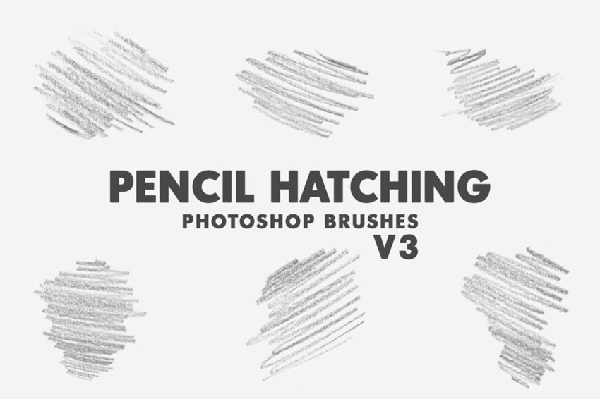 PS笔刷-20款素描晕线图案Photoshop铅笔笔刷素材 笔刷资源 sucaiwan.com