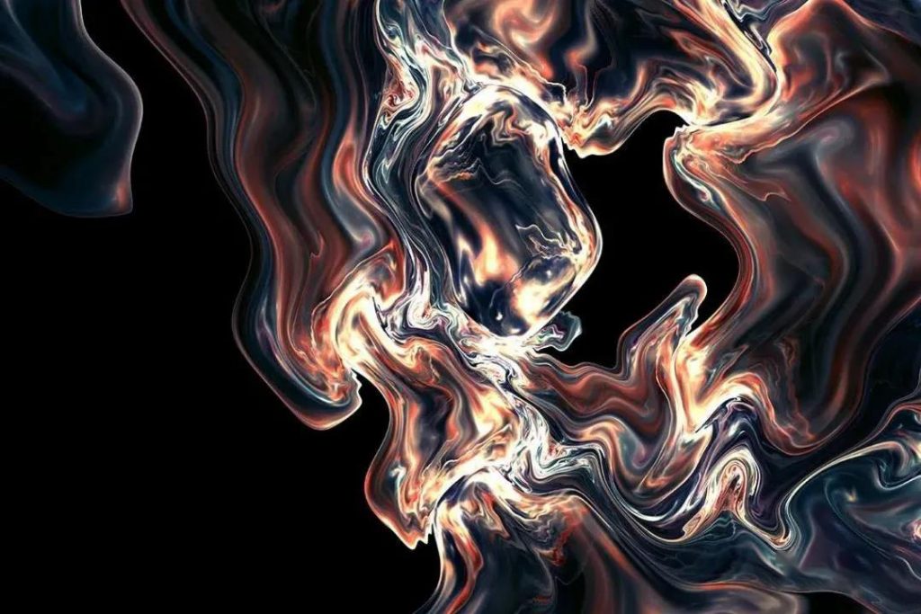 时尚高端抽象3D立体液体流体PNG背景 图片素材 sucaiwan.com