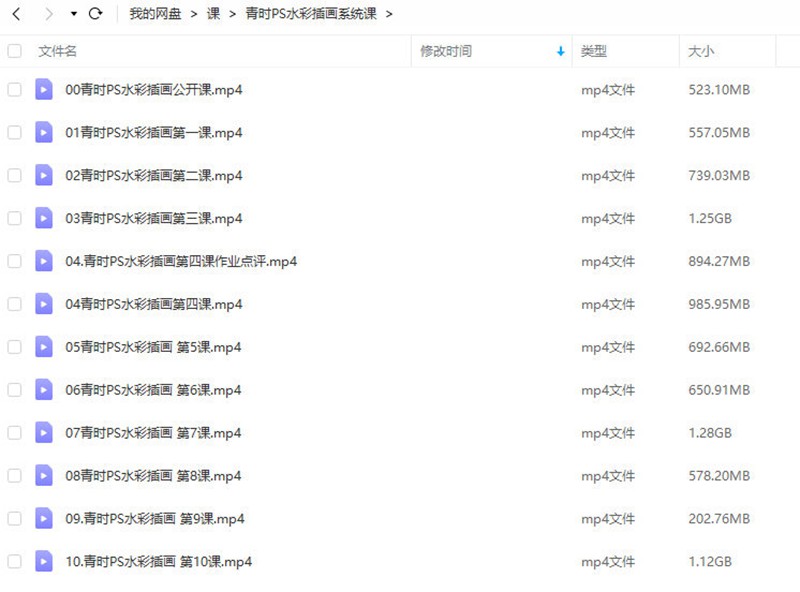 青时PS水彩插画系统课【画质高清】 设计教程 sucaiwan.com