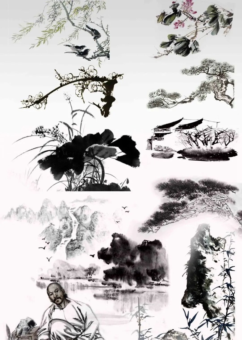 1000款水墨墨迹毛笔素材合集 图片素材 第11张-素材湾丨精选海外优质设计素材资源 1000款水墨墨迹毛笔素材合集 图片素材 sucaiwan.com