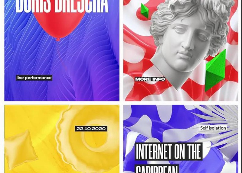 潮流抽象摇滚嘻哈图片手势艺术酸性海报背景PSD设计模板 图片素材 sucaiwan.com