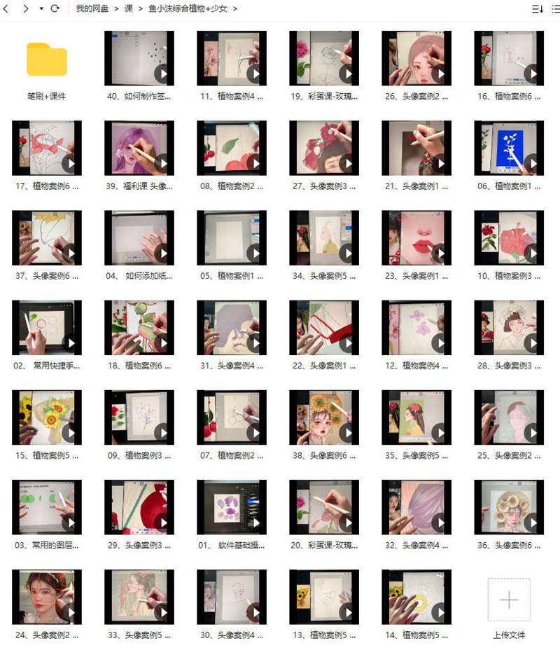 鱼小沫2022年ipad综合团练植物+少女【画质高清有笔刷】 设计教程 sucaiwan.com