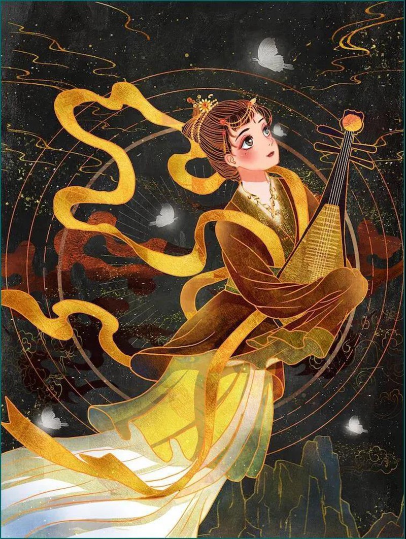 122款敦煌插画PSD源文件 图片素材 sucaiwan.com