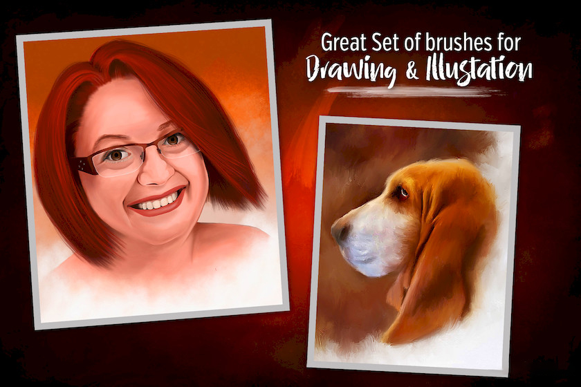 Procreate笔刷-照片油漆人像毛发绘画笔刷素材资源 笔刷资源 sucaiwan.com