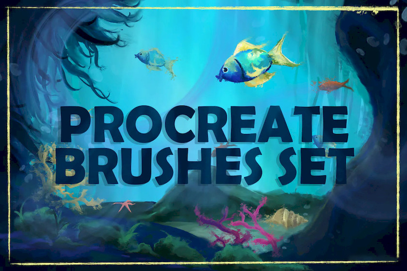 Procreate笔刷-海洋和水底世界主题笔刷素材资源 笔刷资源 sucaiwan.com