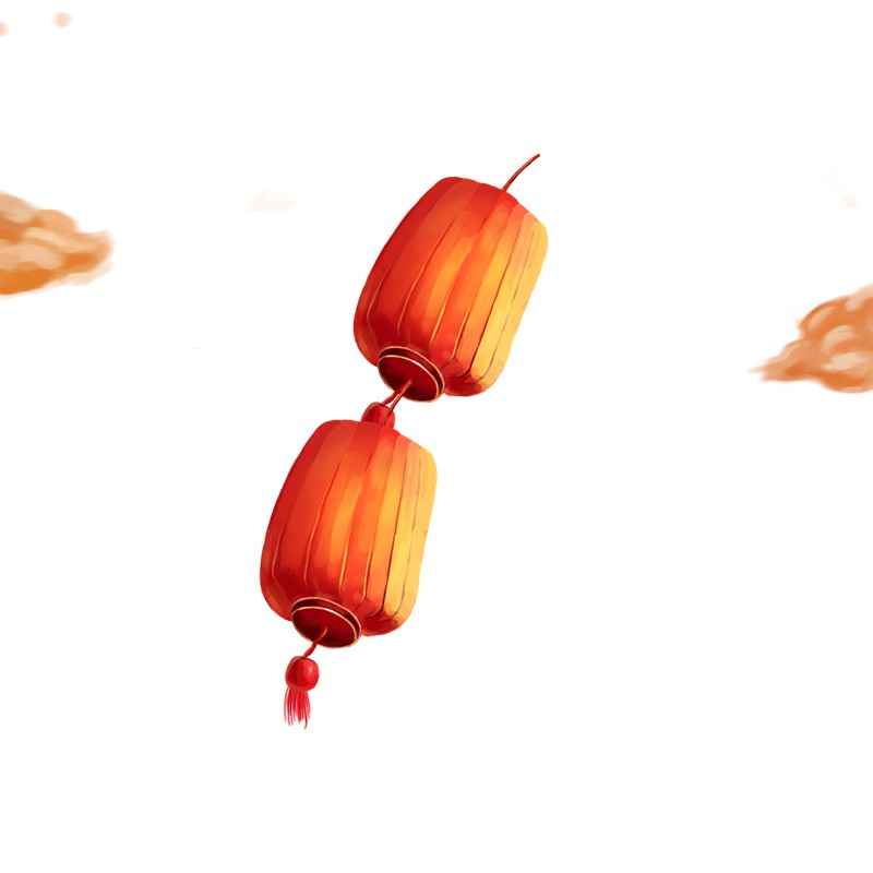 灯笼喜庆节日卡通手绘登录装饰PNG素材 图片素材 sucaiwan.com