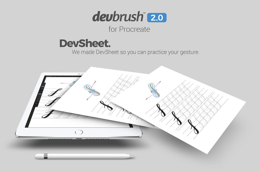 Procreate笔刷-DevBrush2.0手写艺术字体笔刷素材 笔刷资源 sucaiwan.com