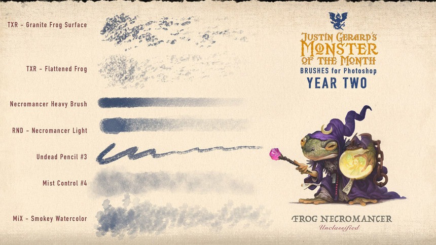 ps笔刷-铅笔水彩油彩CG怪兽怪物插画ps笔刷素材 笔刷资源 sucaiwan.com