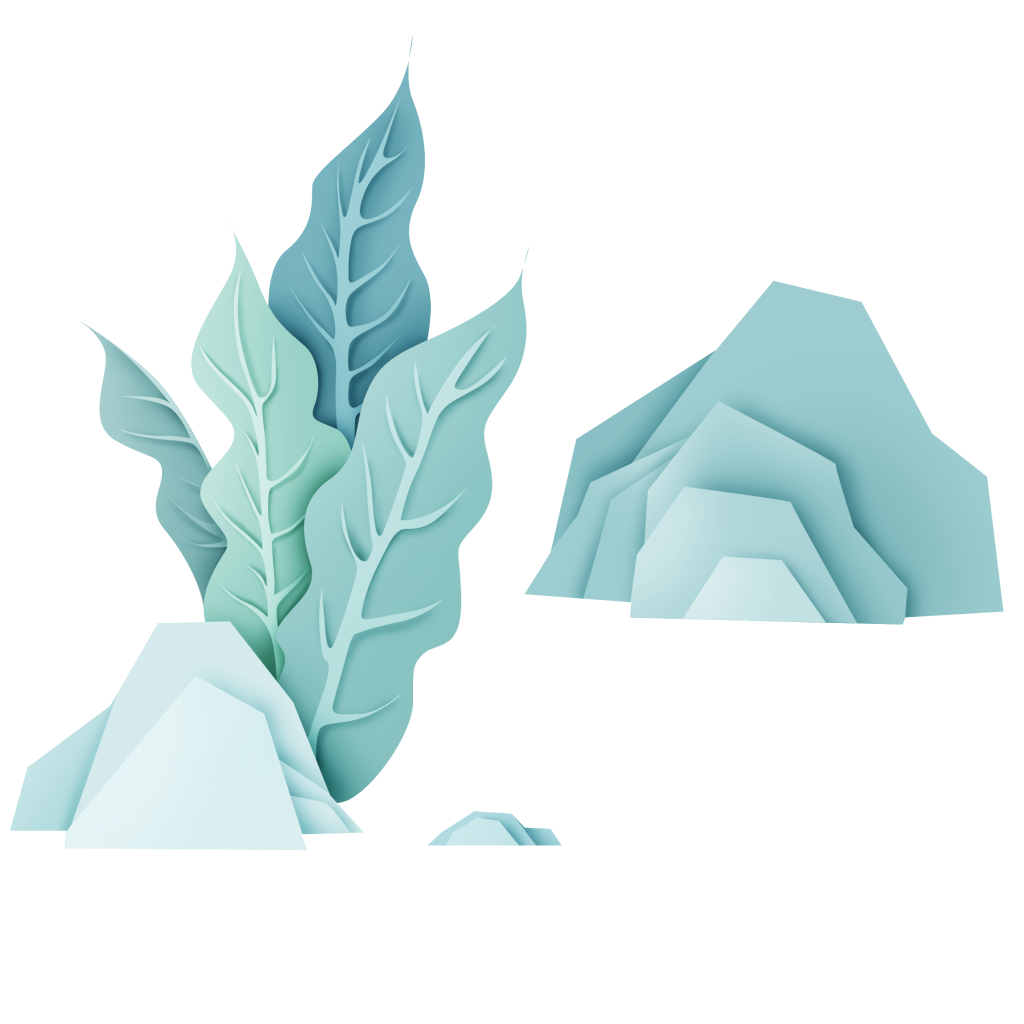 中国风复古烟青色清新山水剪纸元素景色PNG免扣素材 图片素材 sucaiwan.com