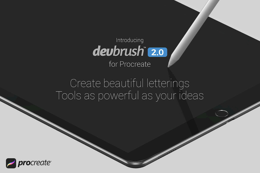 Procreate笔刷-DevBrush2.0手写艺术字体笔刷素材 笔刷资源 sucaiwan.com