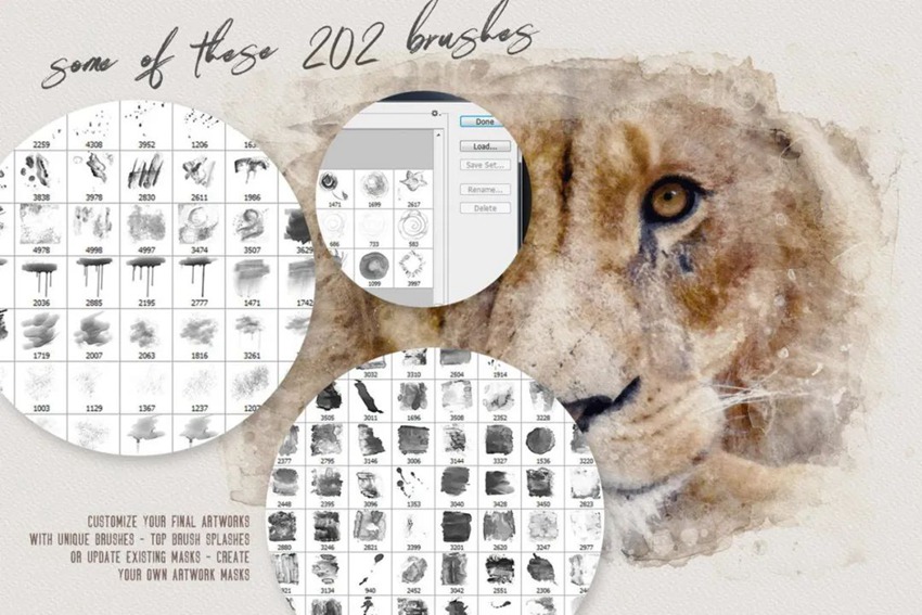 PS笔刷-抽象和花卉水彩笔刷合集下载 笔刷资源 sucaiwan.com