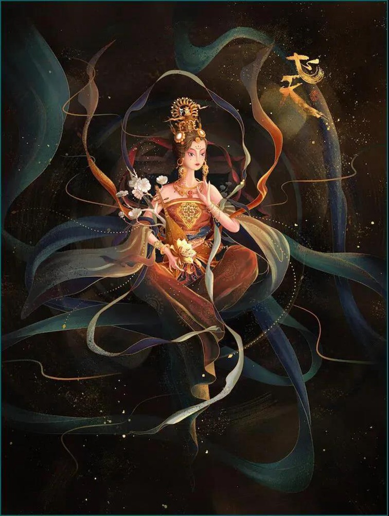 122款敦煌插画PSD源文件 图片素材 sucaiwan.com