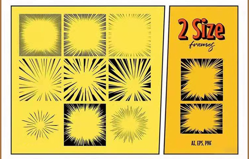 手绘卡通漫画对话框烟雾爆炸点PNG免扣AI矢量素材 图片素材 sucaiwan.com