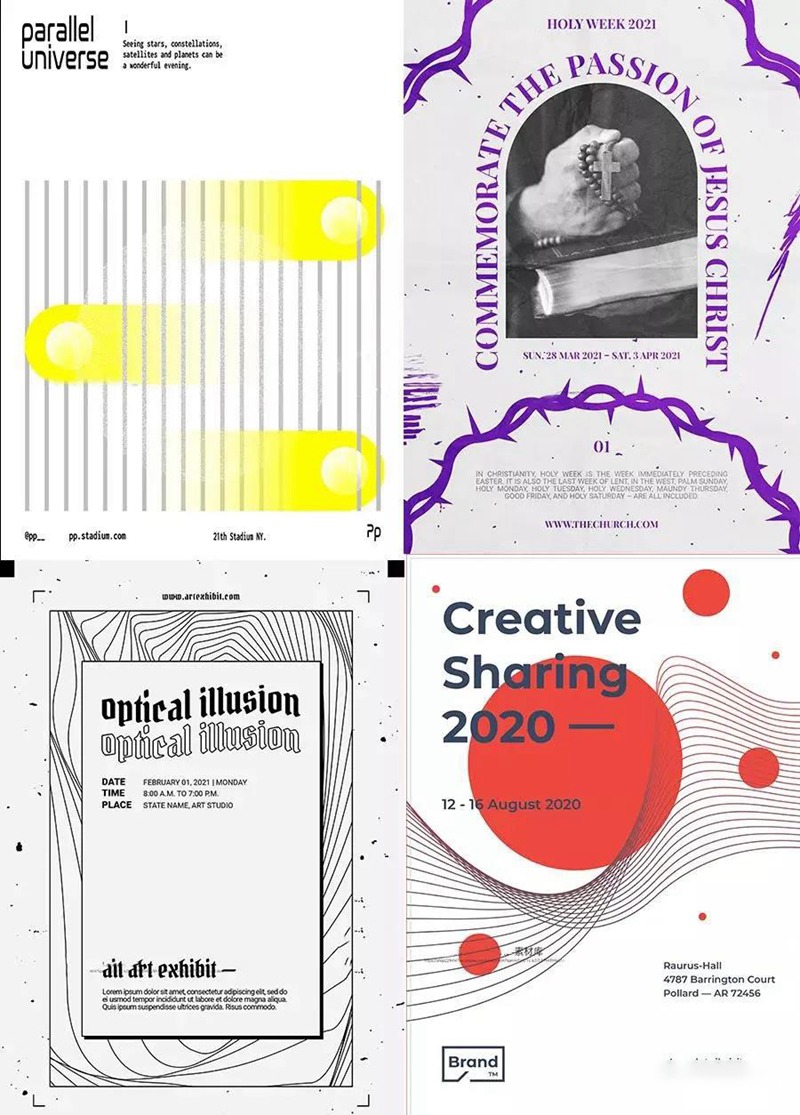 超设计感37款极简版式海报模板合集 图片素材 sucaiwan.com