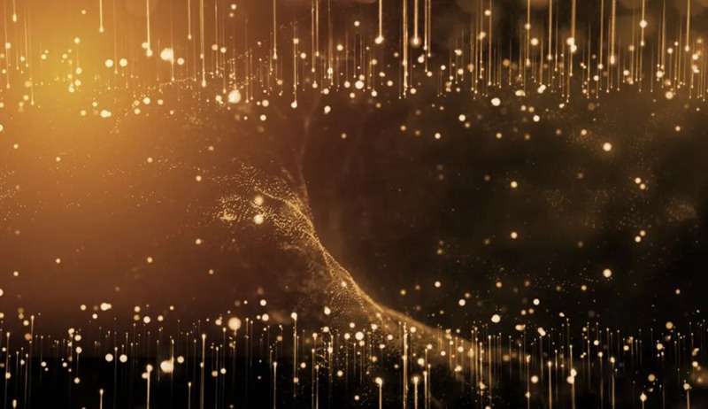 金色线条粒子光效背景图PSD海报模板 图片素材 sucaiwan.com