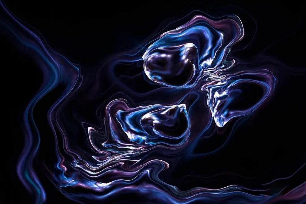 时尚高端抽象3D立体液体流体PNG背景 图片素材 sucaiwan.com