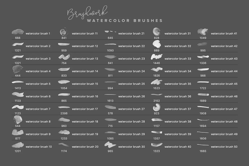 笔刷资源-水彩和丙烯酸颜料ps和procreate艺术印章笔刷合集 笔刷资源 sucaiwan.com