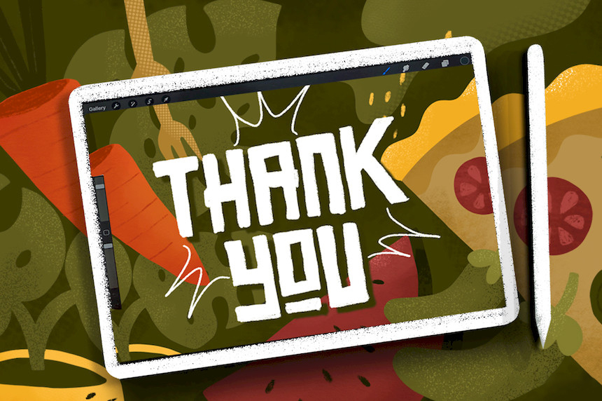 Procreate笔刷-卡通蔬菜水果谷物纹理干画笔笔刷素材下载 笔刷资源 sucaiwan.com