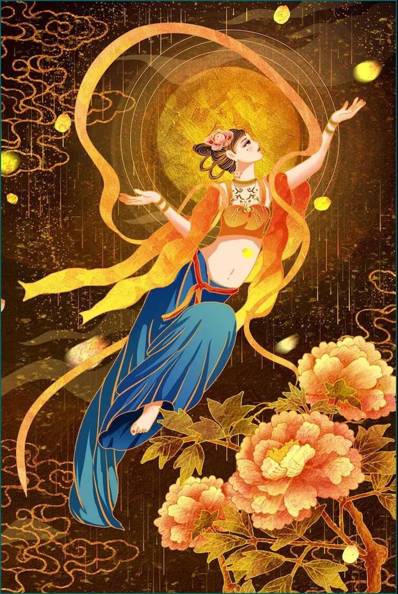 122款敦煌插画PSD源文件 图片素材 sucaiwan.com