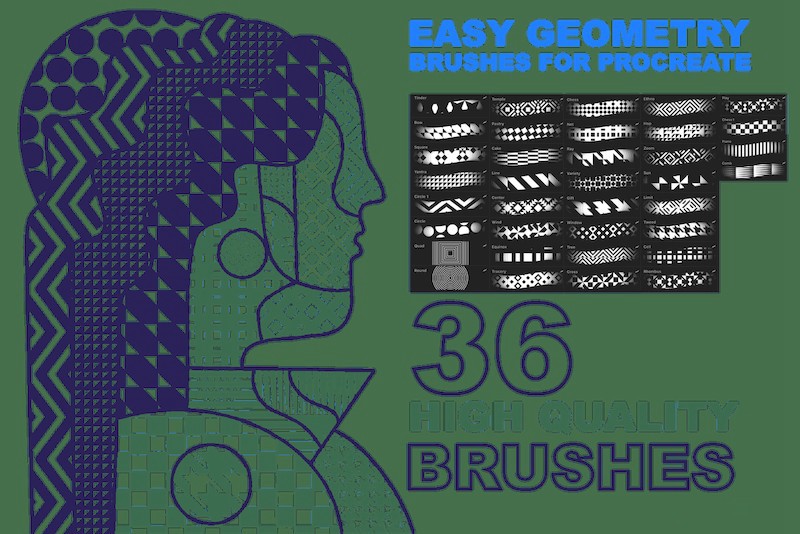 Procreate笔刷-几何抽象纹理填充笔刷素材下载 笔刷资源 sucaiwan.com