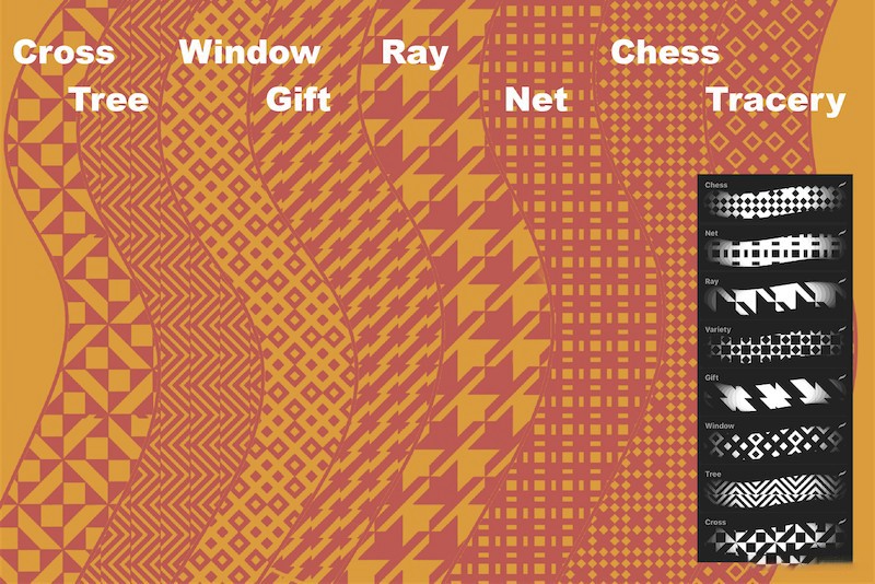 Procreate笔刷-几何抽象纹理填充笔刷素材下载 笔刷资源 sucaiwan.com