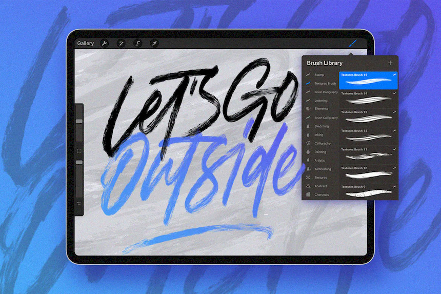 procreate笔刷-水彩毛笔书法字体笔刷素材下载 笔刷资源 sucaiwan.com