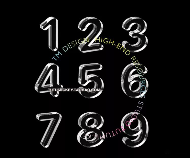 1500款潮流简约透明立体3D棱镜字母符号水晶玻璃酸性png设计素材 图片素材 sucaiwan.com