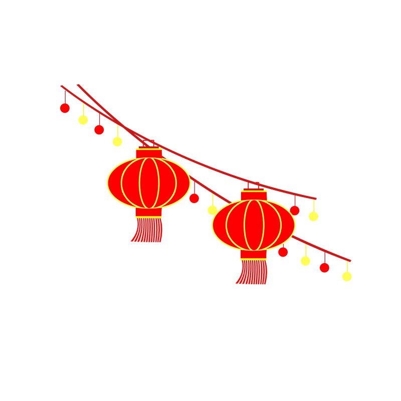 灯笼喜庆节日卡通手绘登录装饰PNG素材 图片素材 sucaiwan.com