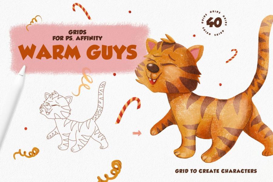 ps笔刷-圣诞节主题动物线框图图案ps笔刷素材 笔刷资源 sucaiwan.com