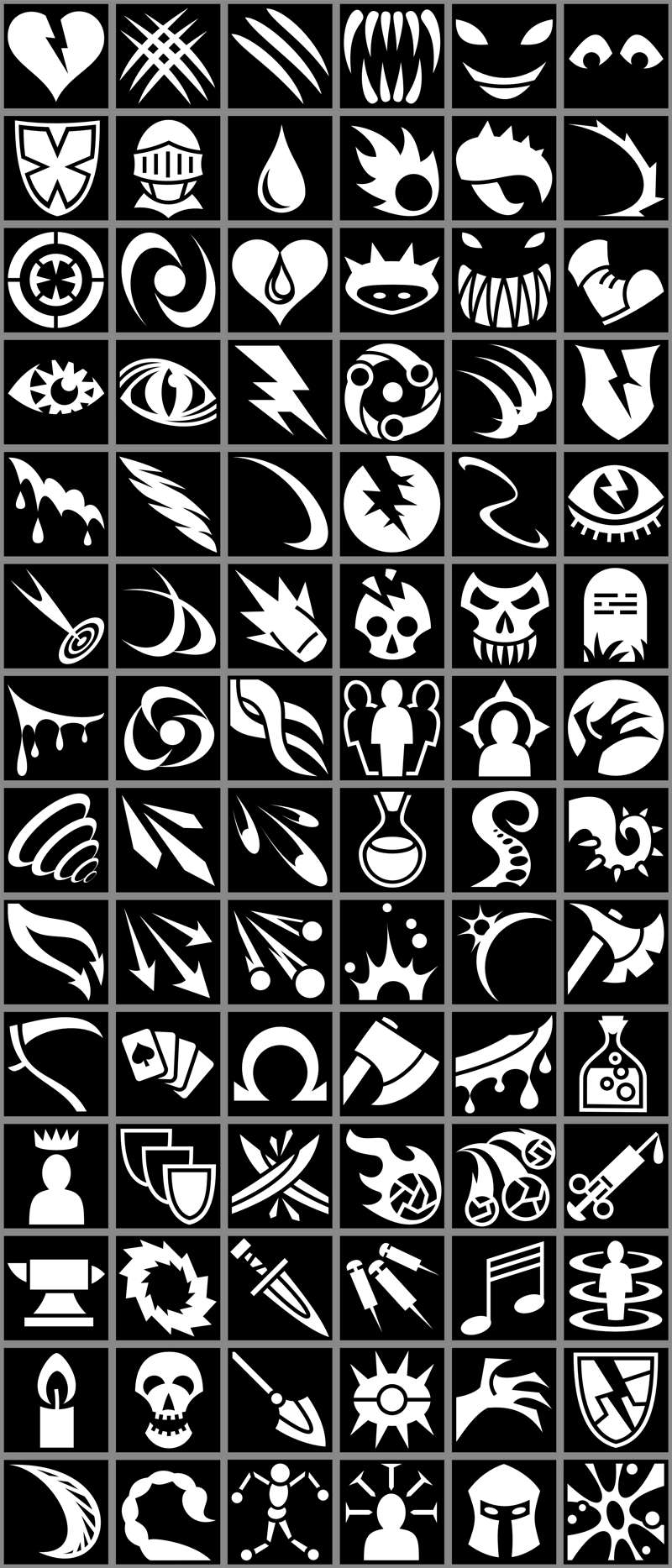 789枚RPG游戏技能和道具图标，PNG格式 图标素材 sucaiwan.com