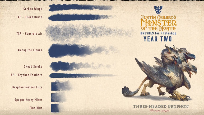 ps笔刷-铅笔水彩油彩CG怪兽怪物插画ps笔刷素材 笔刷资源 sucaiwan.com