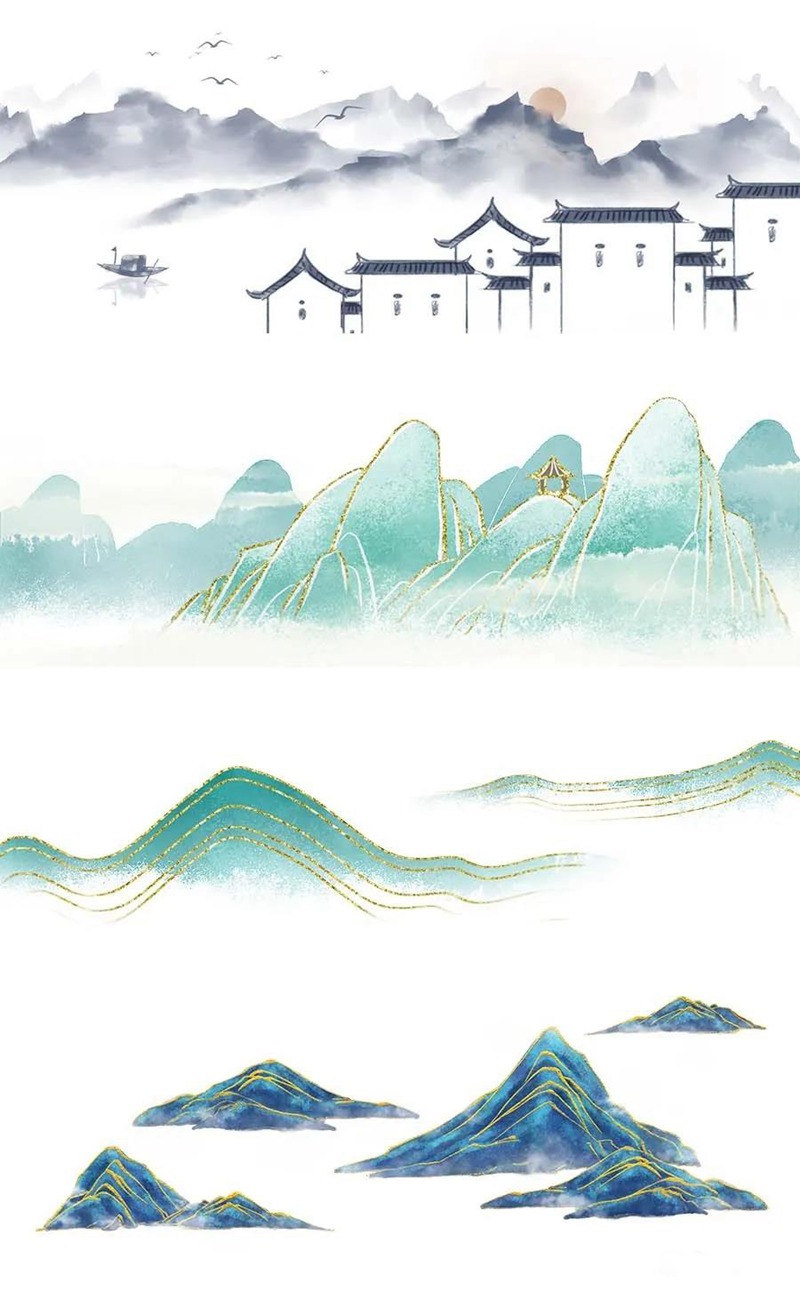 99款中国风山水祥云PNG免扣素材合集 图片素材 sucaiwan.com