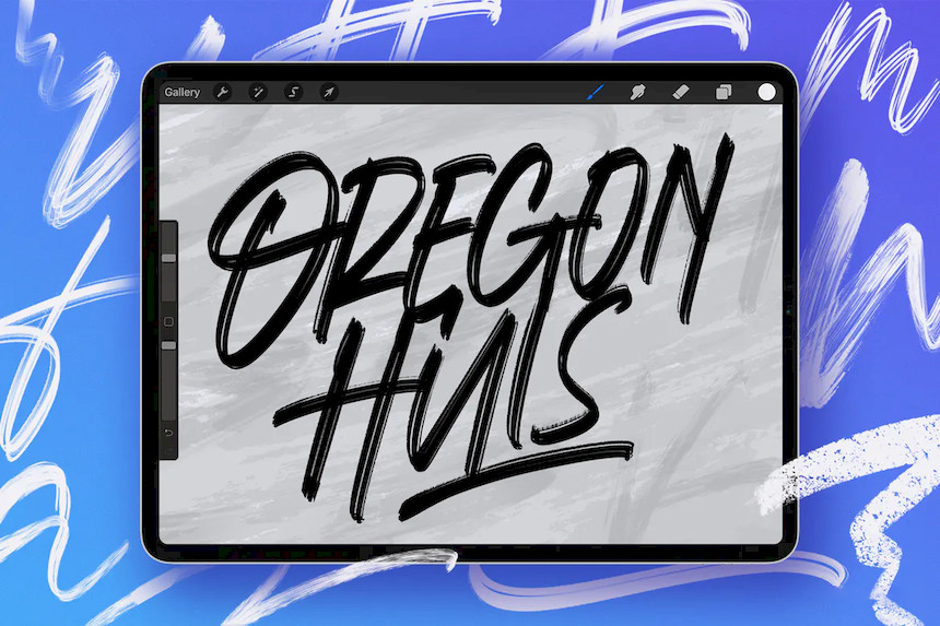 procreate笔刷-水彩毛笔书法字体笔刷素材下载 笔刷资源 sucaiwan.com