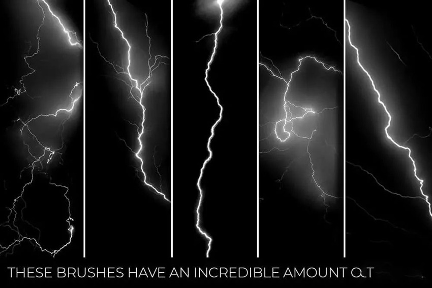 PS笔刷-逼真的闪电效果PS笔刷资源下载素材 笔刷资源 sucaiwan.com