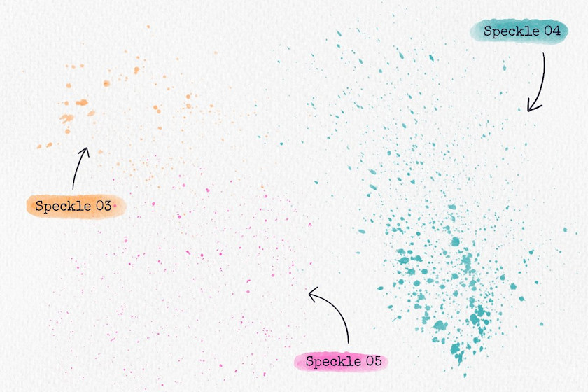 Procreate笔刷-飞溅和斑点印章水彩笔刷素材 笔刷资源 sucaiwan.com