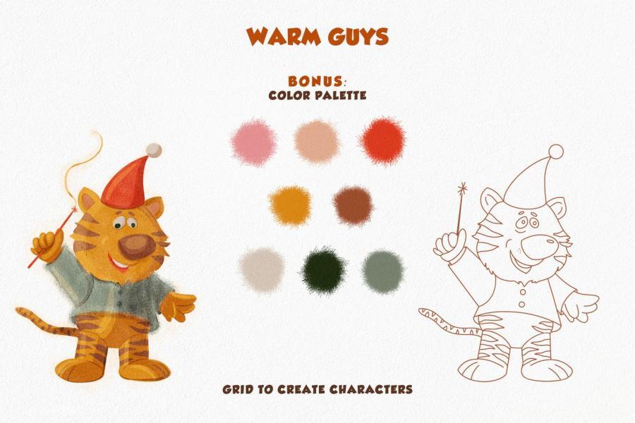 ps笔刷-圣诞节主题动物线框图图案ps笔刷素材 笔刷资源 sucaiwan.com