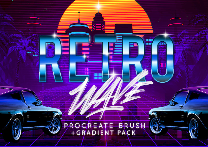 Procreate笔刷-赛博朋克夏日复古风格笔刷和图案素材下载 笔刷资源 第1张-素材湾丨精选海外优质设计素材资源 Procreate笔刷-赛博朋克夏日复古风格笔刷和图案素材下载 笔刷资源 sucaiwan.com
