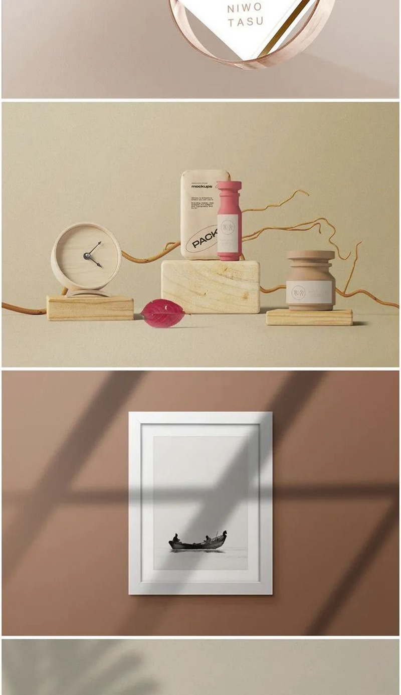 文艺清新民宿酒店客栈品牌VI提案样机模板 图片素材 sucaiwan.com