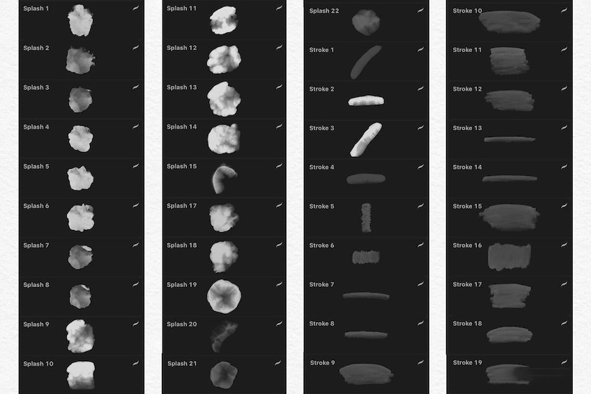procreate笔刷-花朵叶子印章水彩笔刷素材资源 笔刷资源 sucaiwan.com