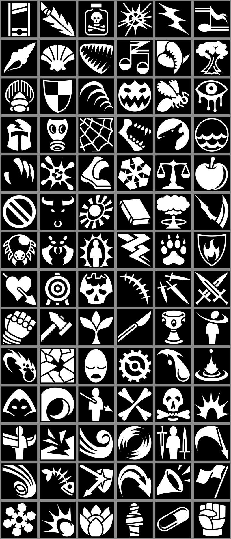 789枚RPG游戏技能和道具图标，PNG格式 图标素材 sucaiwan.com