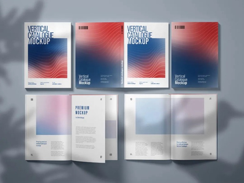 高端精装书籍杂志画册封面PSD样机 图片素材 sucaiwan.com