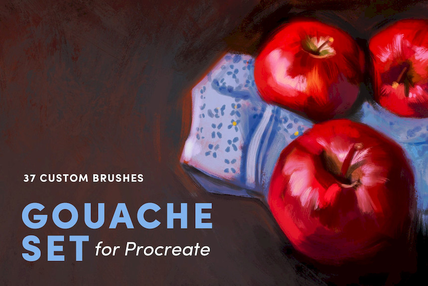 Procreate笔刷-水粉油漆画笔颜料笔刷套装下载 笔刷资源 sucaiwan.com
