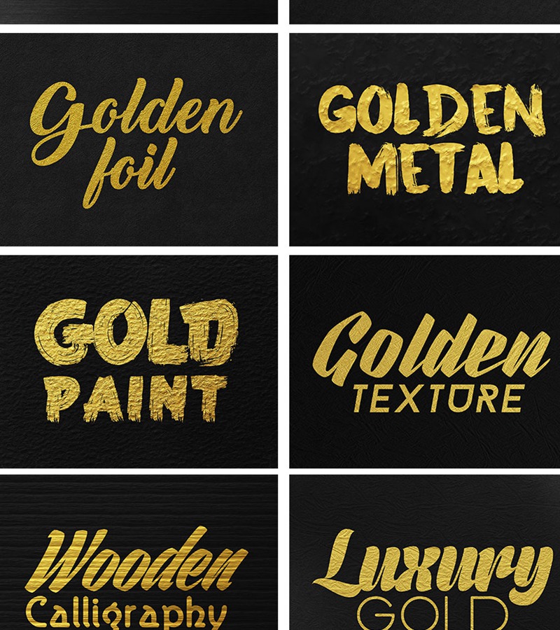 土豪金金箔锡纸质感黄金特效字体PSD模板 图片素材 sucaiwan.com
