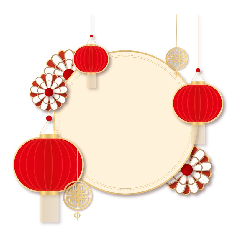 2022春节新年剪纸图案装饰元素png素材 图片素材 sucaiwan.com