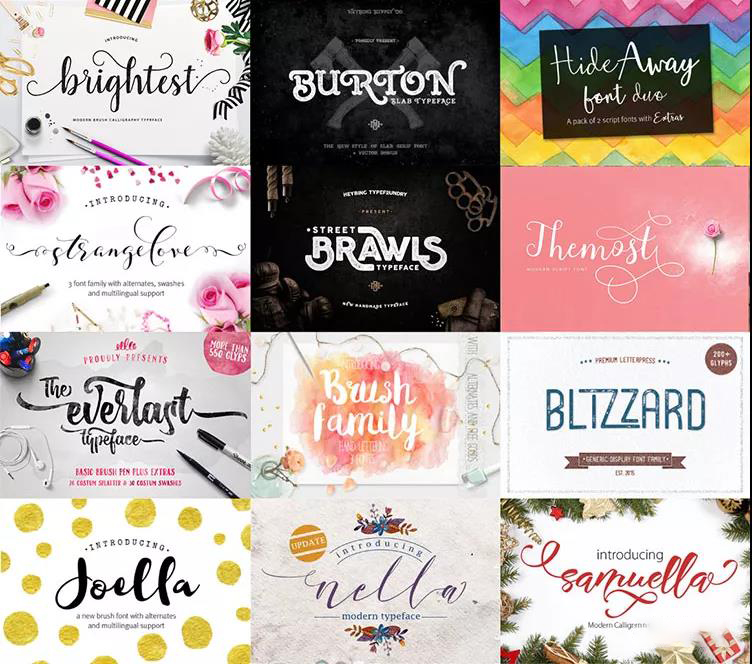 精美创意复古飘逸潦草手写草书英文字体安装包合集 设计素材 sucaiwan.com