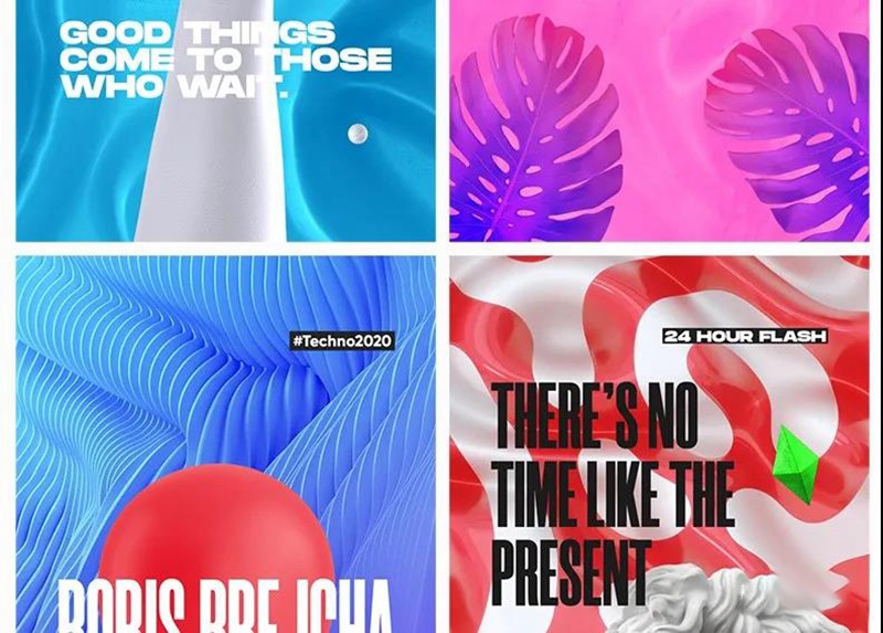 潮流抽象摇滚嘻哈图片手势艺术酸性海报背景PSD设计模板 图片素材 sucaiwan.com