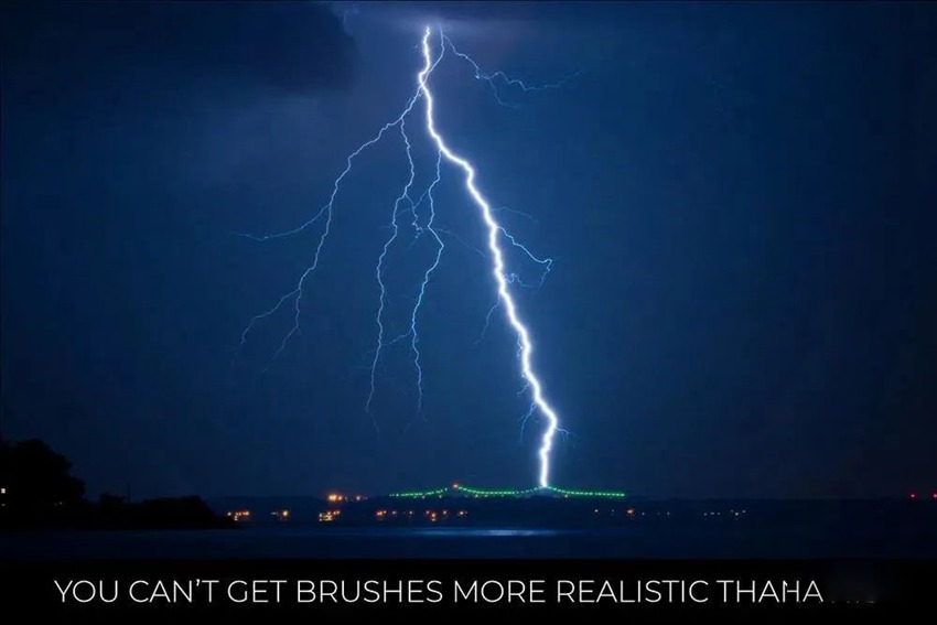 PS笔刷-逼真的闪电效果PS笔刷资源下载素材 笔刷资源 sucaiwan.com