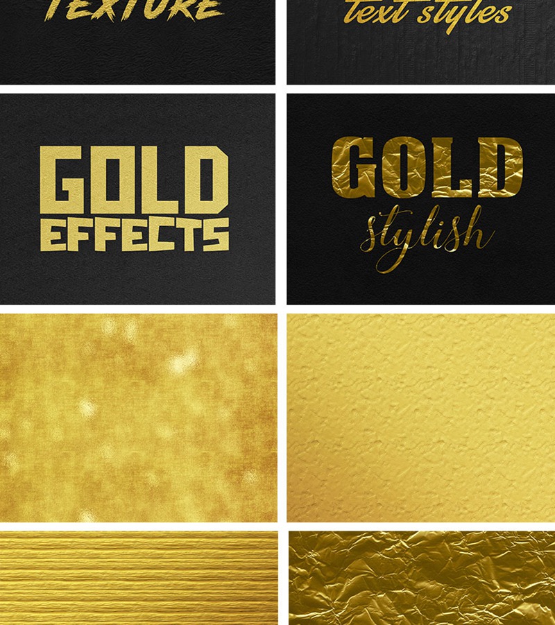土豪金金箔锡纸质感黄金特效字体PSD模板 图片素材 sucaiwan.com